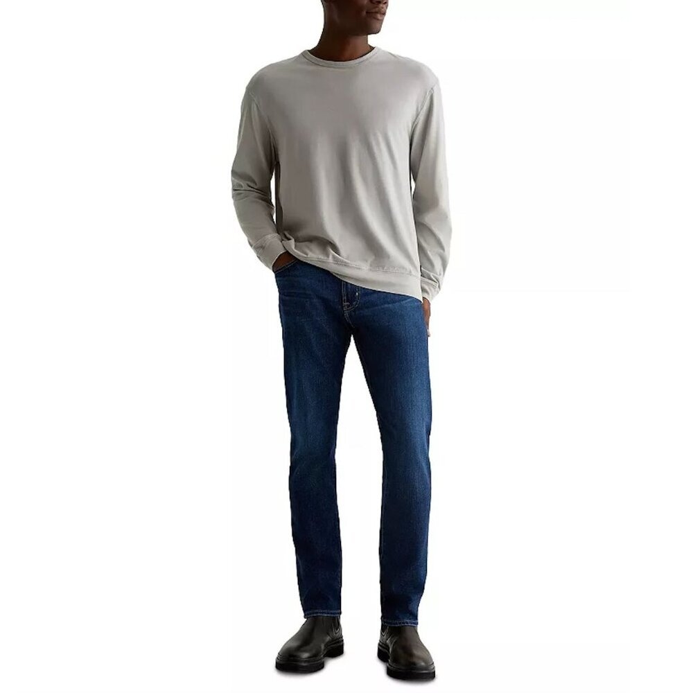 AG Mens Adriano Goldschmied CROP Everett Slim Straight Jeans 33x28 Blue AN EXC